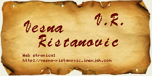 Vesna Ristanović vizit kartica